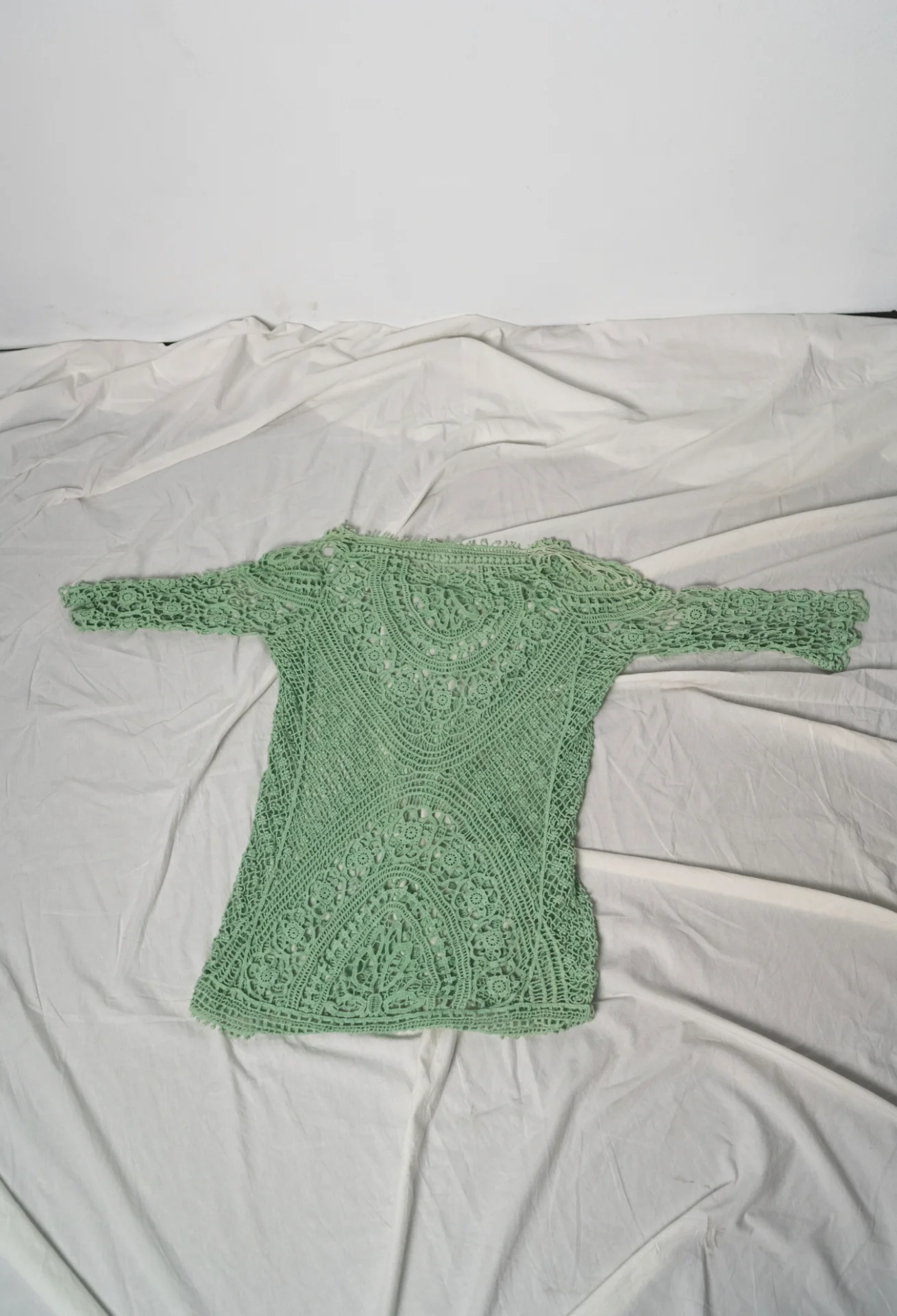 Green Knitted Beach Dress (M)