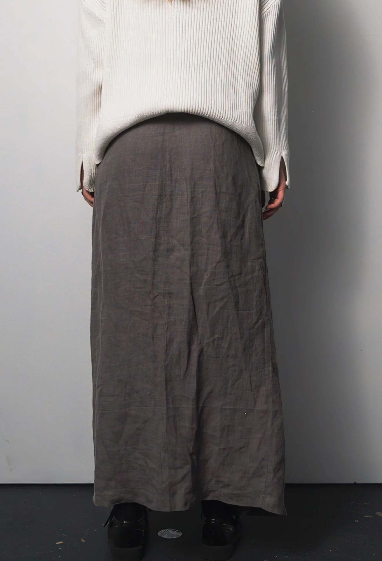 Mari Philippe - Gray Linen Skirt (38)