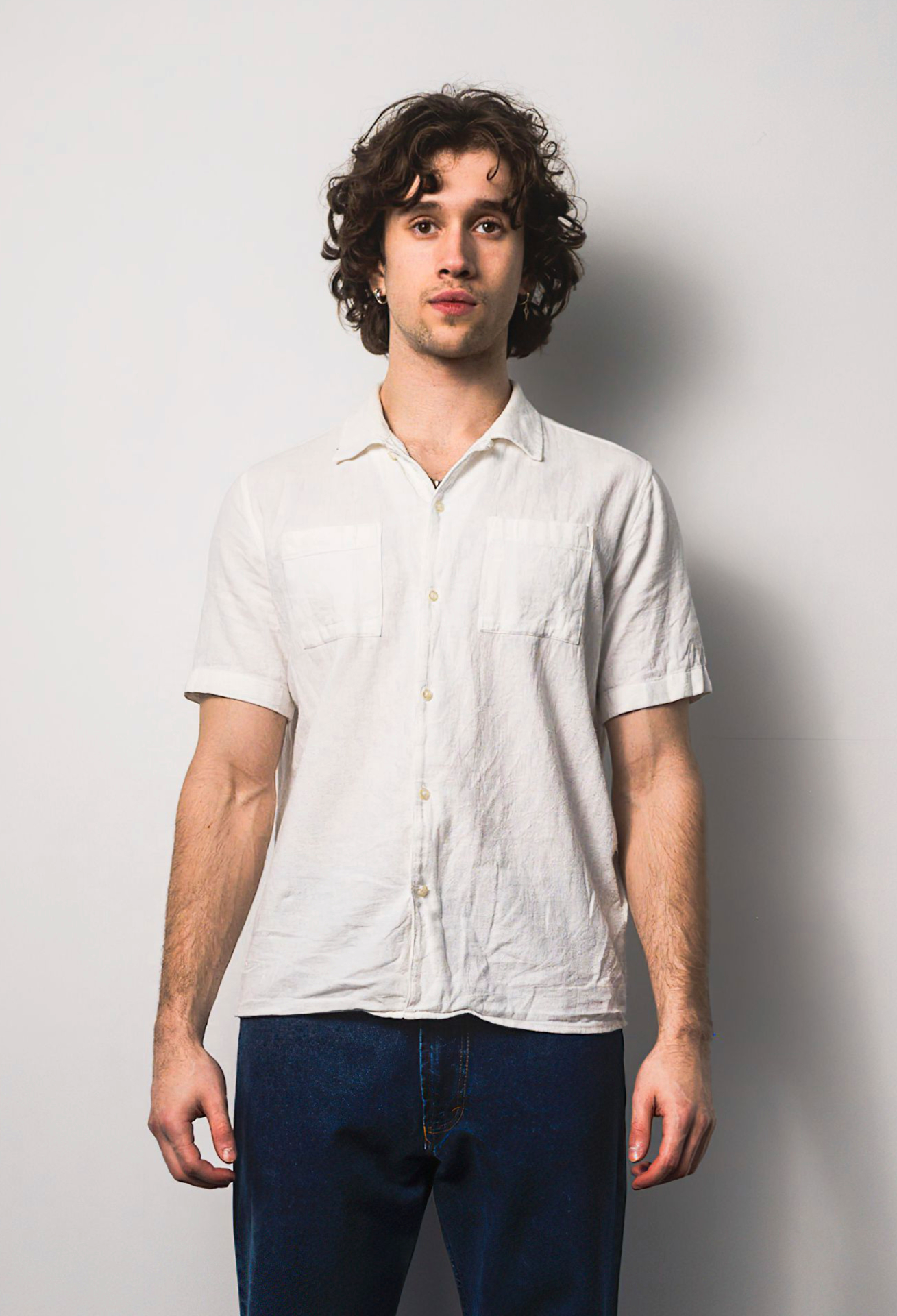 KnowledgeCotton Apparel - White Shortsleeve Shirt (S)